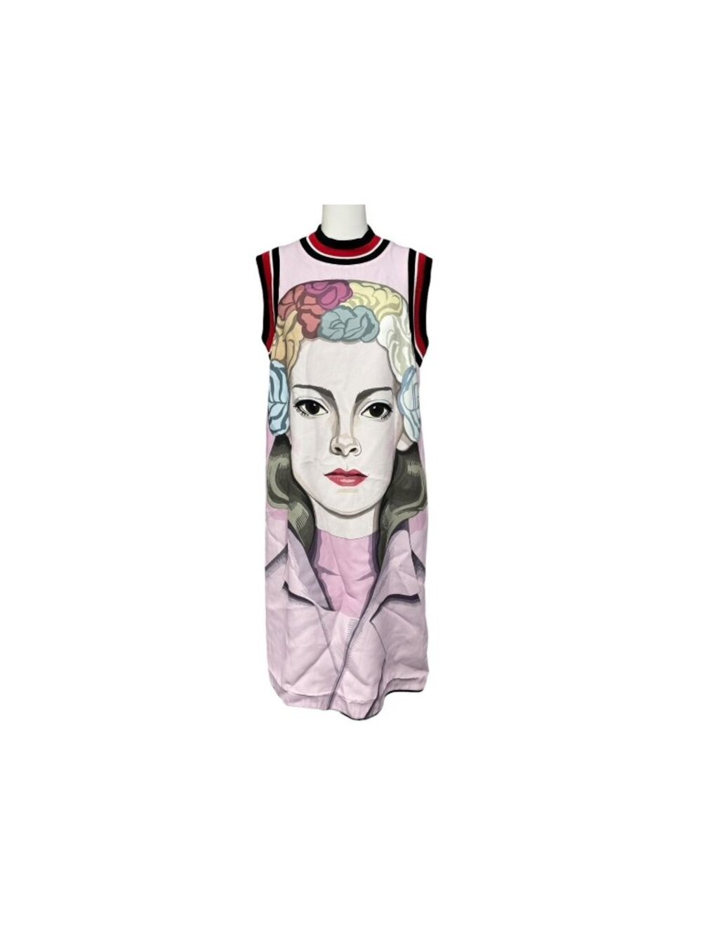 Prada Beauty Mask Dress Rayon Sleeveless Multicolor
